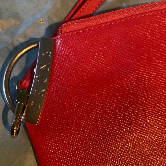 PRUNE Frm ARGENTINA SAFFIANO LEATHER RED ORANGE CLUTCH Wristlet RARE NWOT LUX - Picture 8 of 9